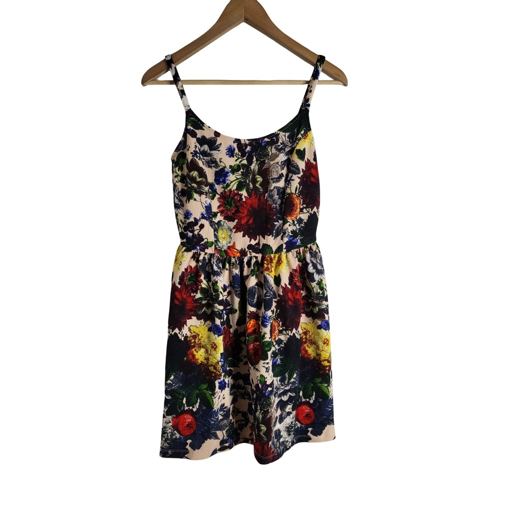 Soprano Fit & Flare Mini Dress Waffle Knit Multi Color M
Dark Floral Grunge